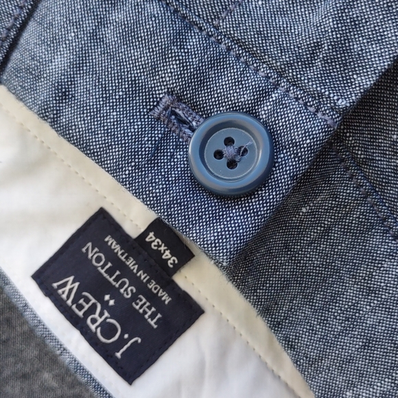 J. CREW Men's "SUTTON" Luxury Linen/Cotton Blend Flat Front Trousers - Picture 3 of 17